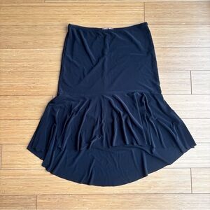 Vintage Y2K black mermaid asymmetrical hem slip skirt paper tag